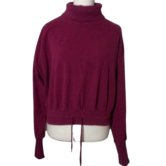 Sweaty Betty Melody Luxe Fleece Turtleneck Pullover In‎ Vamp Red Size 6 - Picture 3 of 8